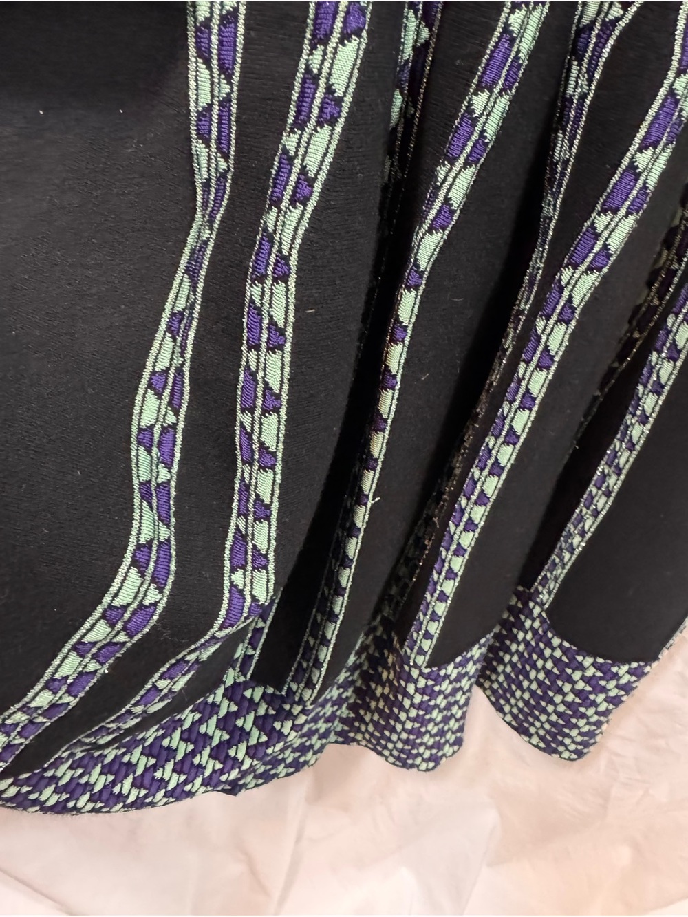 Missoni Black Mini Dress with Green and Purple Trim 42 - Picture 4 of 14